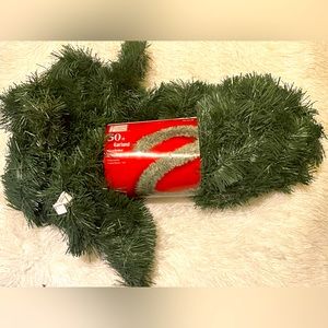 50ft Green Garland. Decorate. Celebrate.